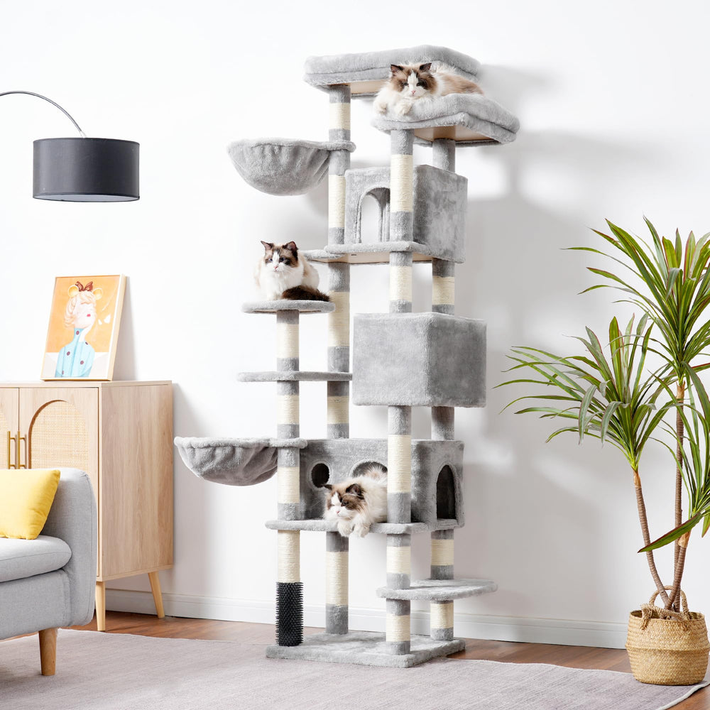 Hey-brother cat tree posts with sisal for satisfying claw grinding.