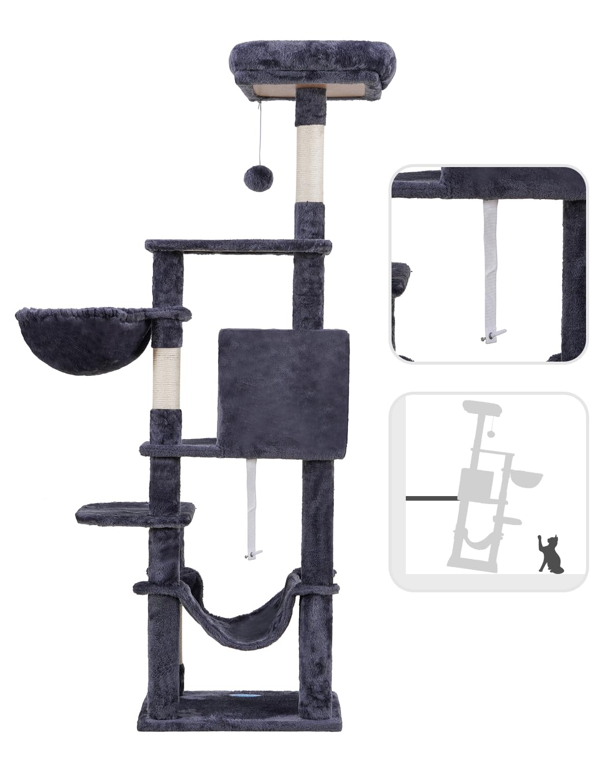 Hey-brother cat tree side climbing step helps elderly cats climb easily
