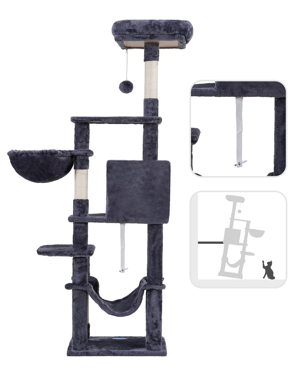 Hey-brother cat tree side climbing step helps elderly cats climb easily