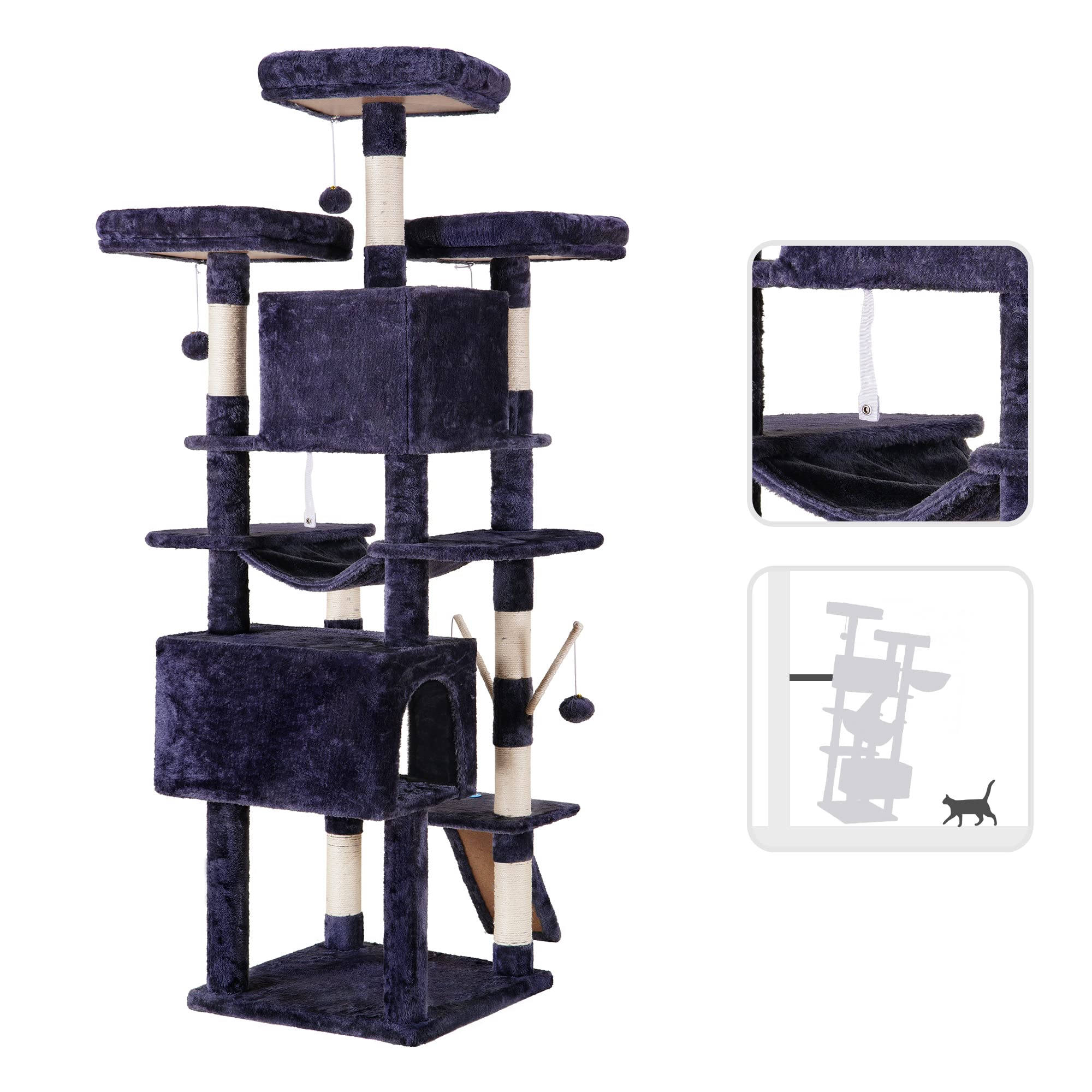 Hey-brother cat tree sisal posts for claw scratching