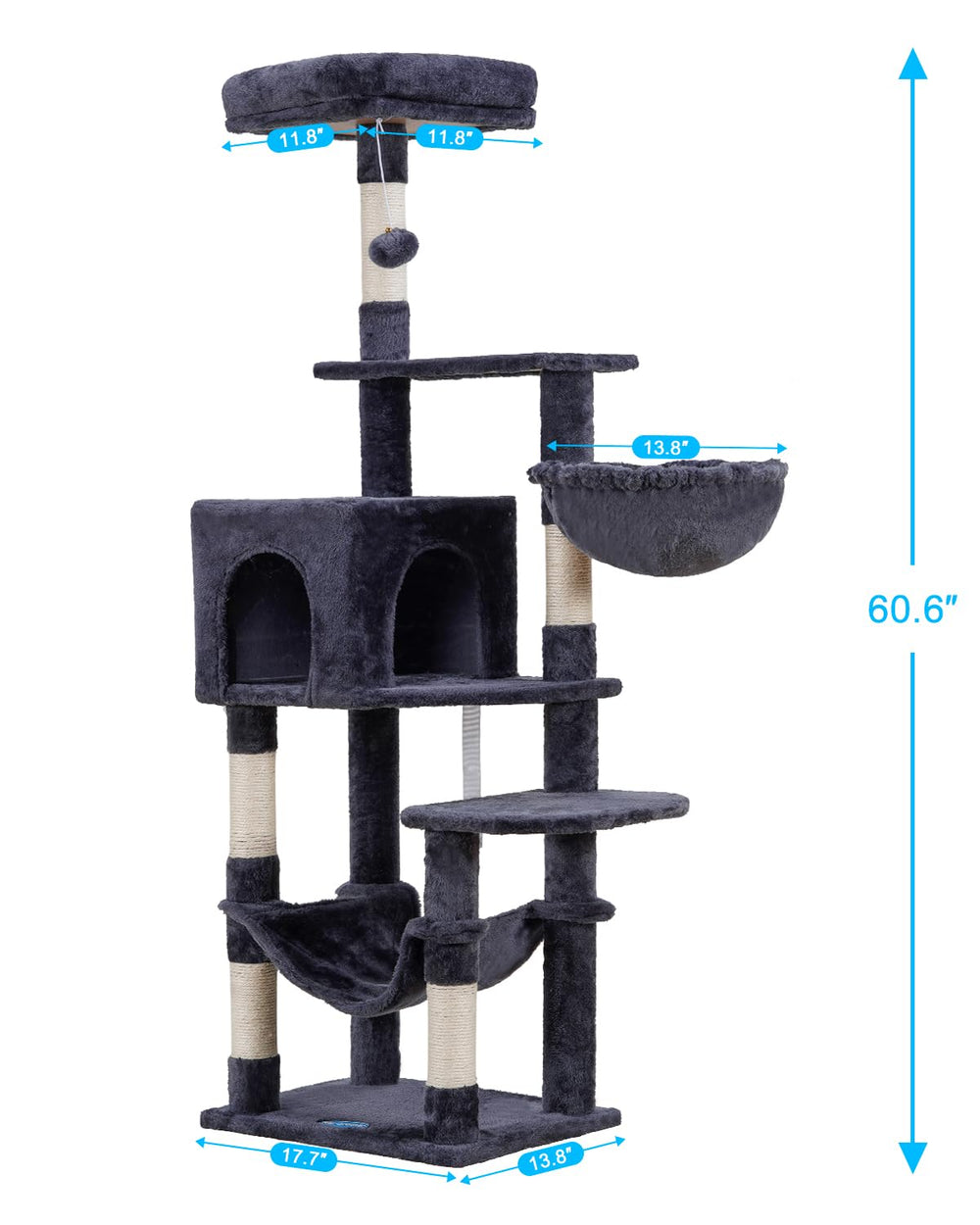 Hey-brother cat tree sisal posts satisfy claws and protect furniture