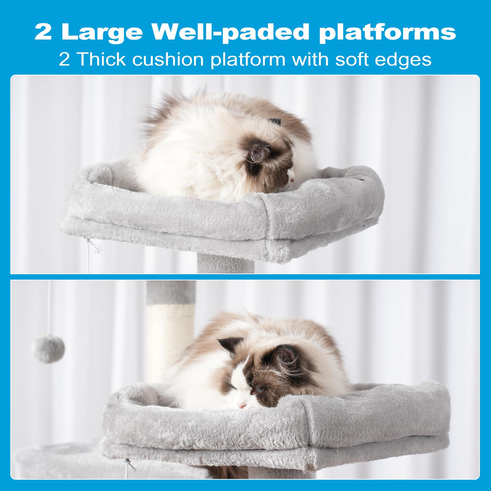 Hey-brother cat tree sisal-posts deliver satisfying scratching and clawing.