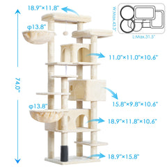 Hey-brother Cat Tree sisal posts satisfy scratching instincts with natural fibers.