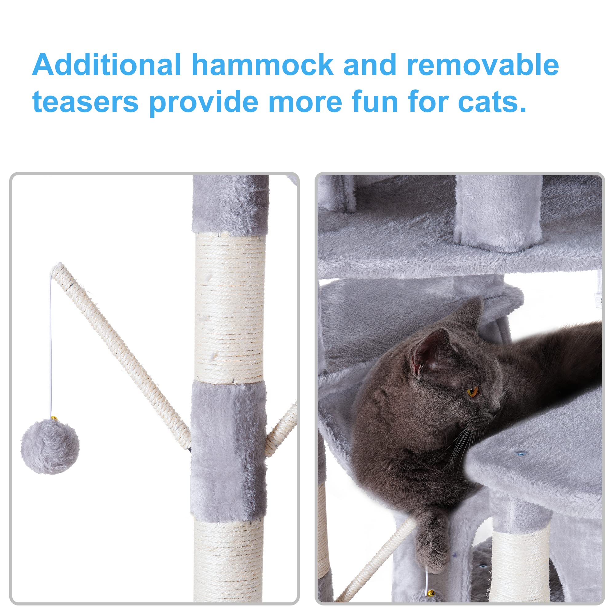 Hey-brother cat tree-sisal-scratching-posts encourage natural scratching and exercise.