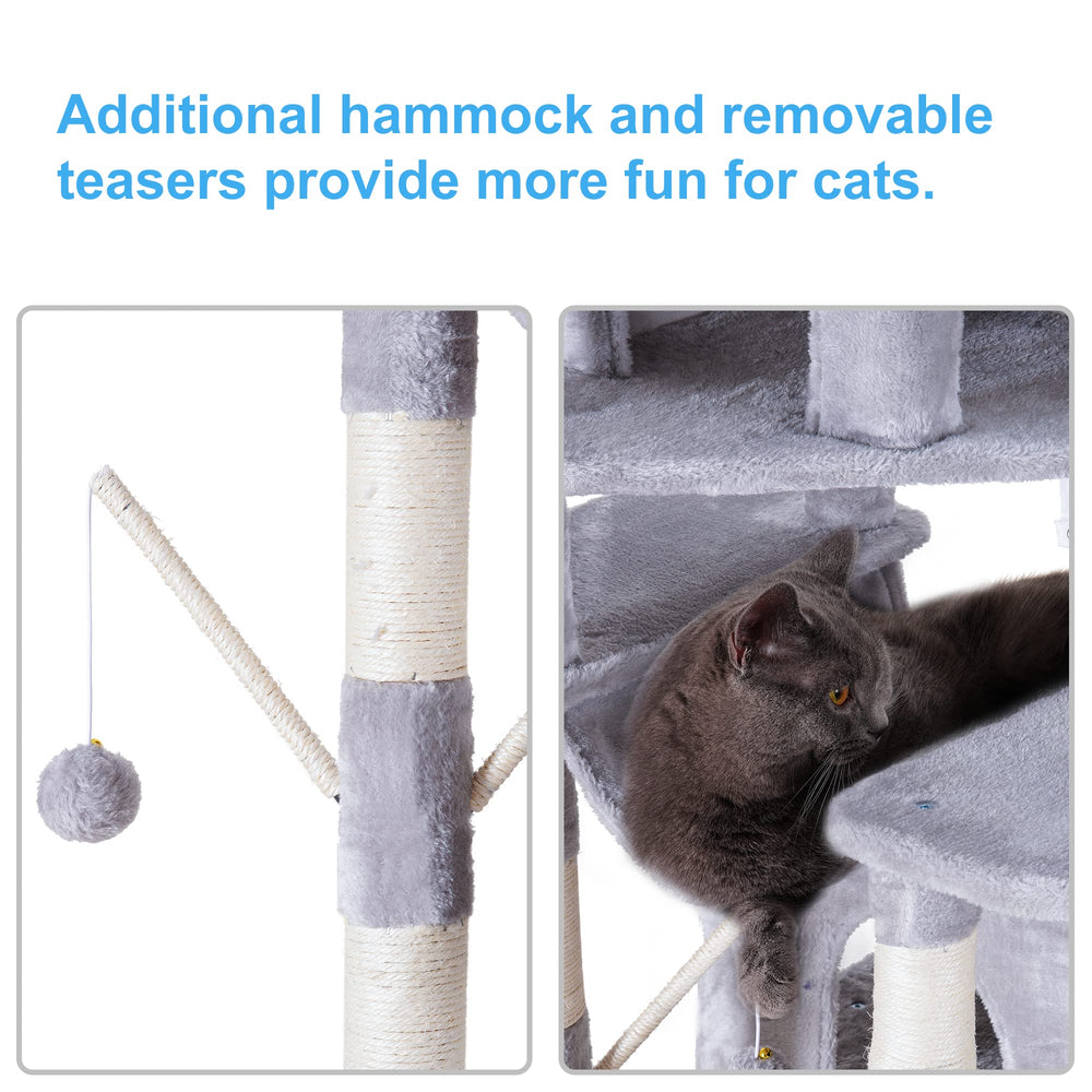 Hey-brother cat tree-sisal-scratching-posts encourage natural scratching and exercise.