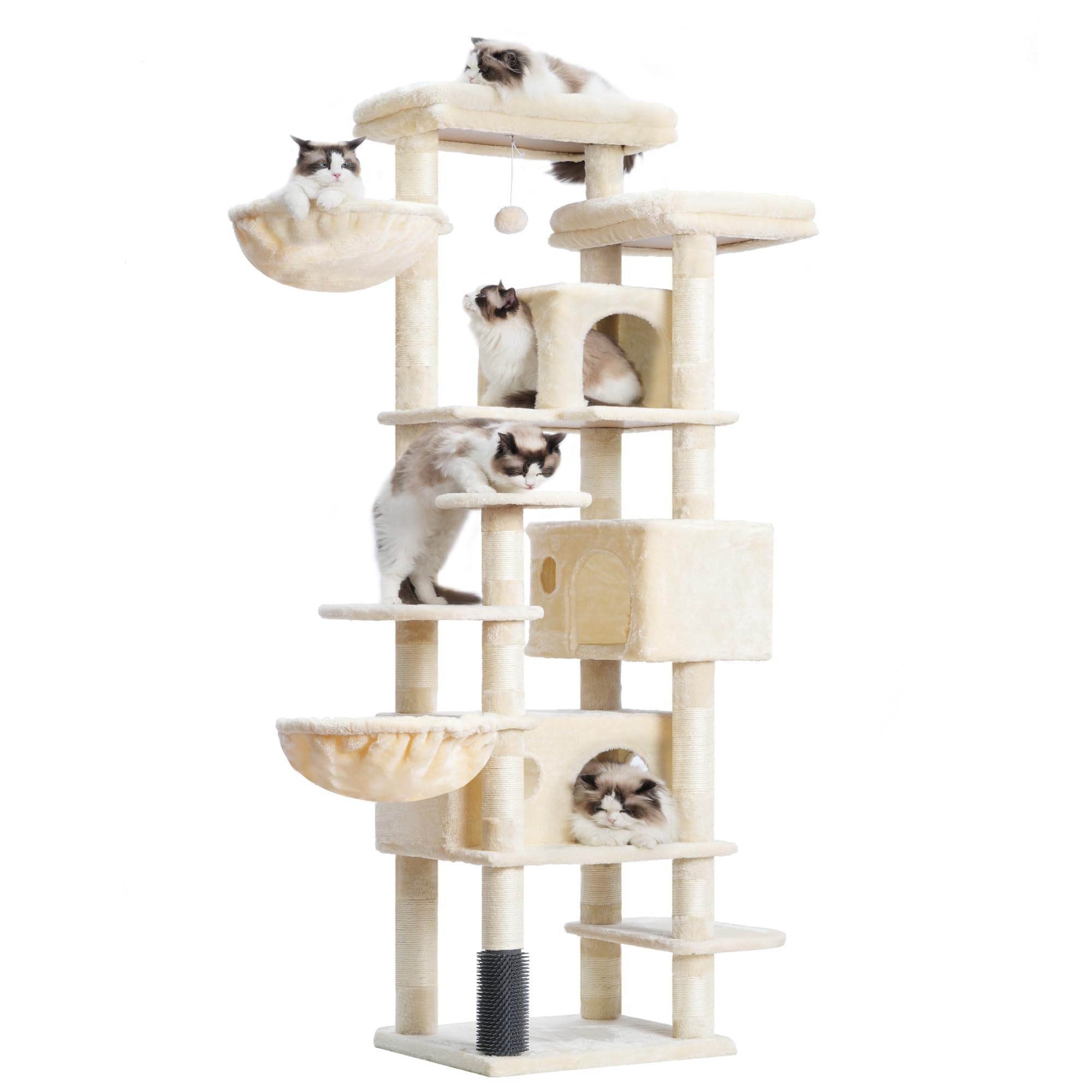 Hey-brother Cat Tree sturdy-baseboard provides a stable indoor playground for multiple cats.
