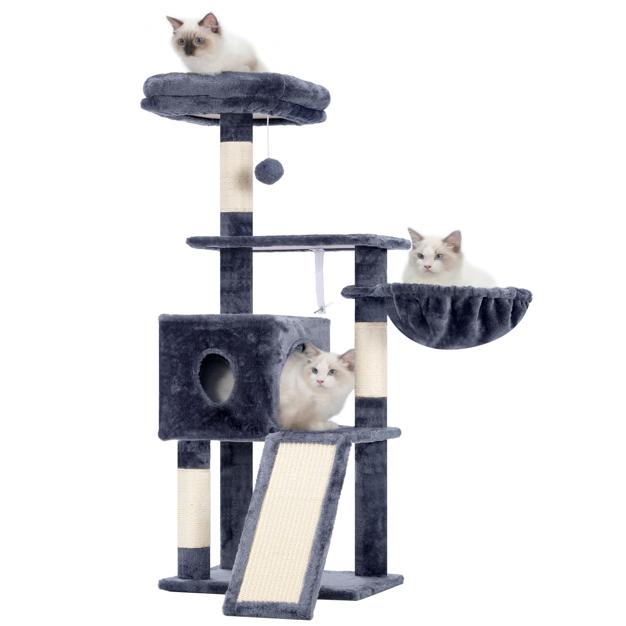 Hey-brother cat-tree top perch with plush padding for lounging