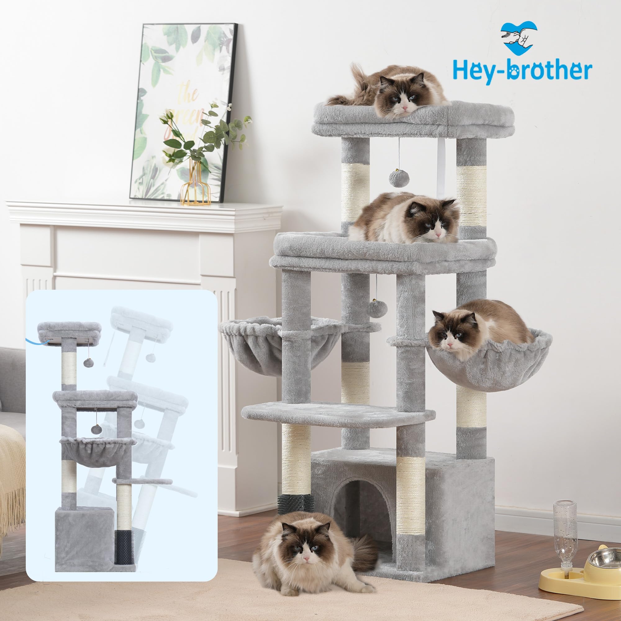 Hey-brother cat tree tower durable materials for indoor use