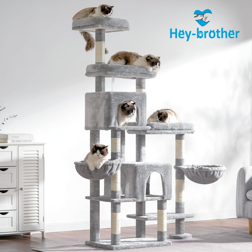 Hey-brother Cat Tree Tower durable-wood-base conveys sturdy, long-lasting construction.