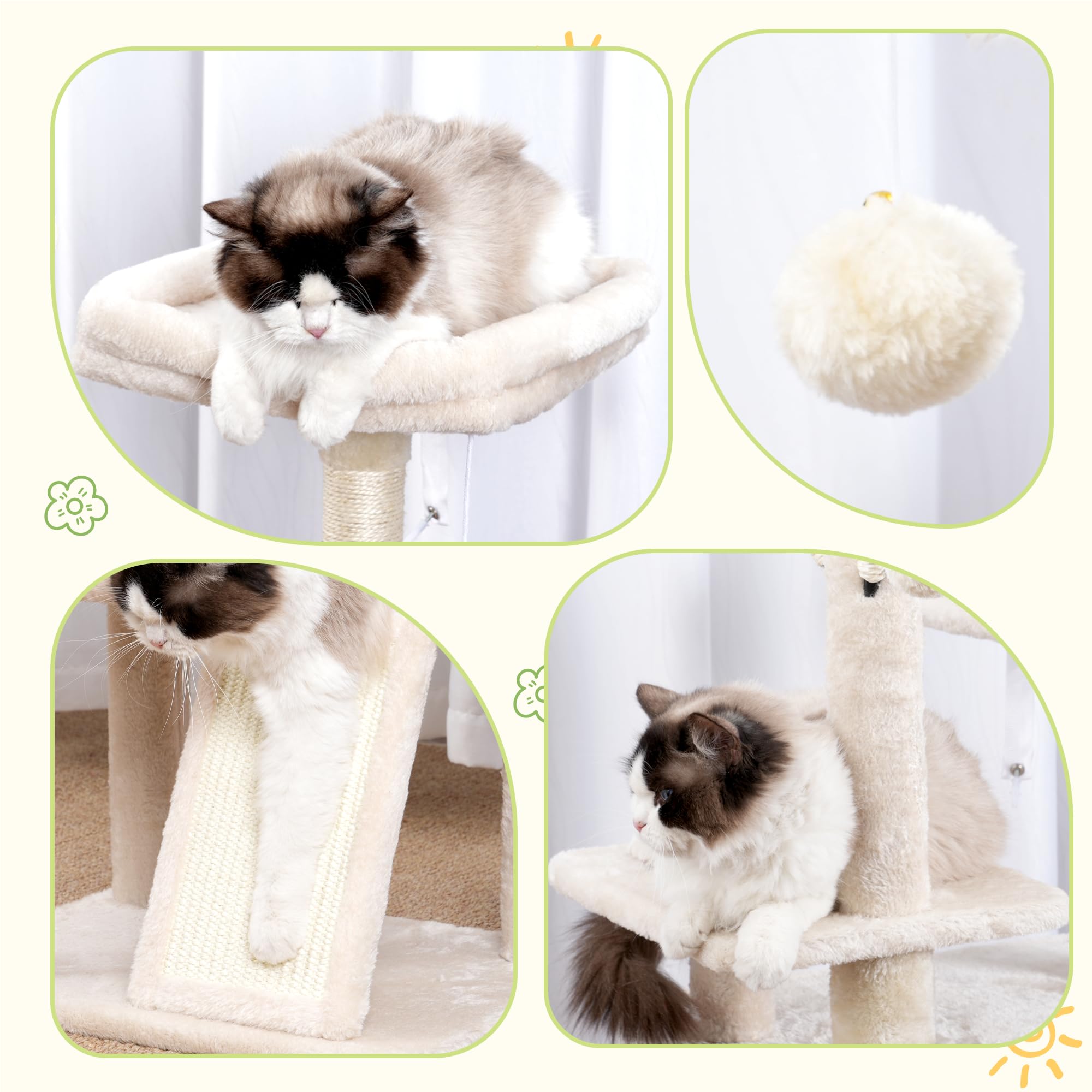 Hey-brother cat-tree-tower multi-level design supports climbing and exploration