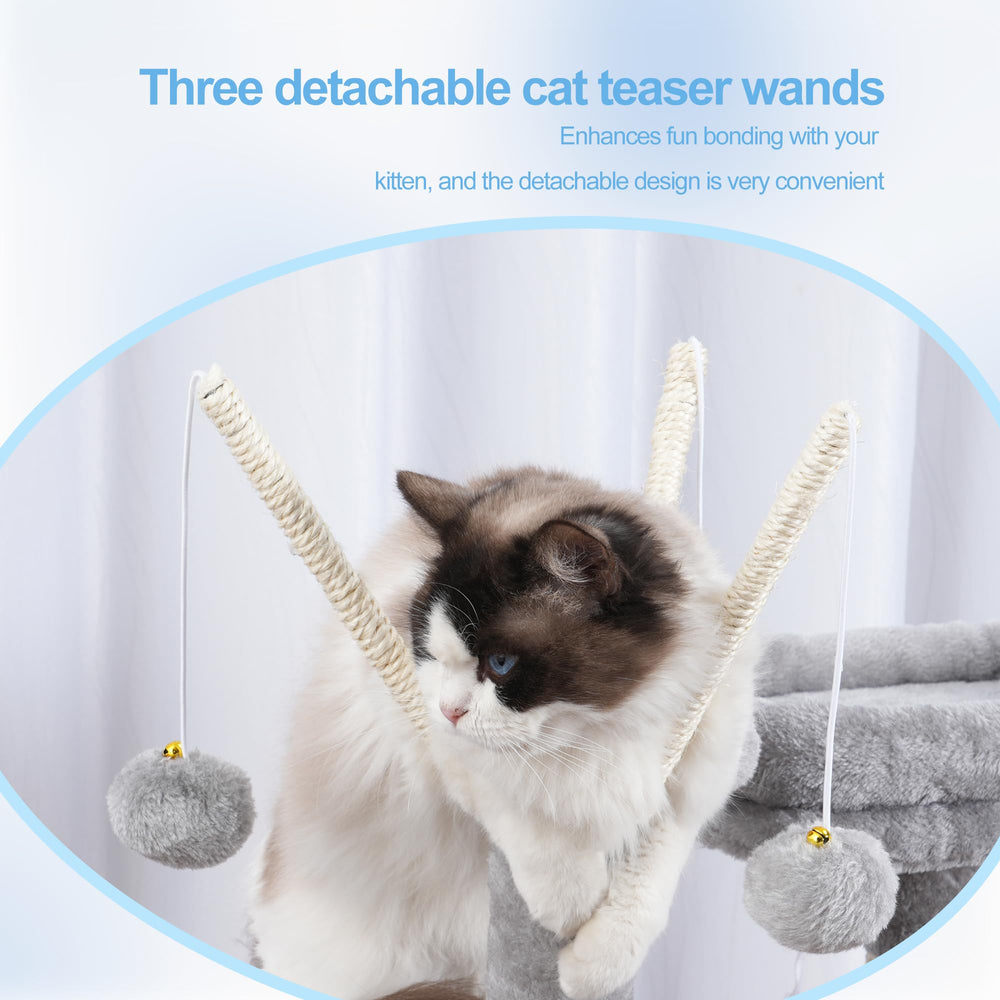 Hey-brother Cat Tree Tower multi-level design supports safe climbing in small spaces