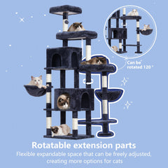 Hey-brother cat-tree-tower top-platform provides elevated perch for curious cats