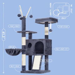 Hey-brother cat tree tower top platform offers a comfortable perch for lounging