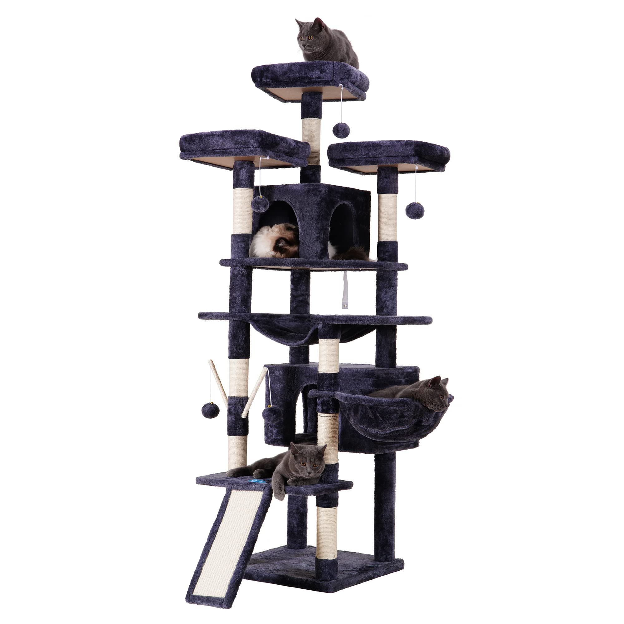 Hey-brother cat tree toy balls for active play