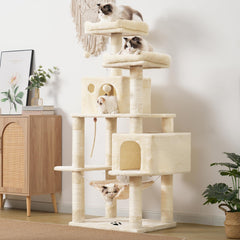Hey-brother large-cat-tree showcases two levels for climbing and observation.