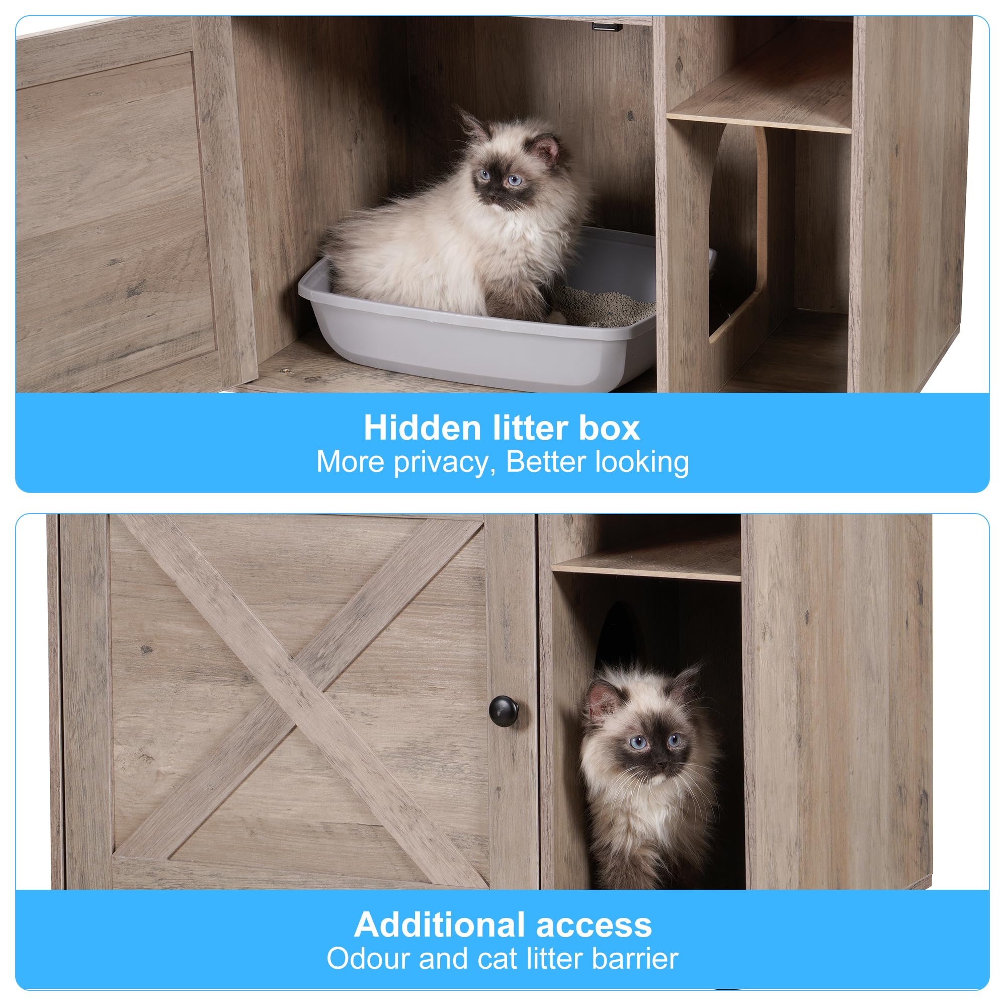 Hey-brother MPJ115SG cat tree waterproof-scratch-resistant surface eases cleaning and maintenance.