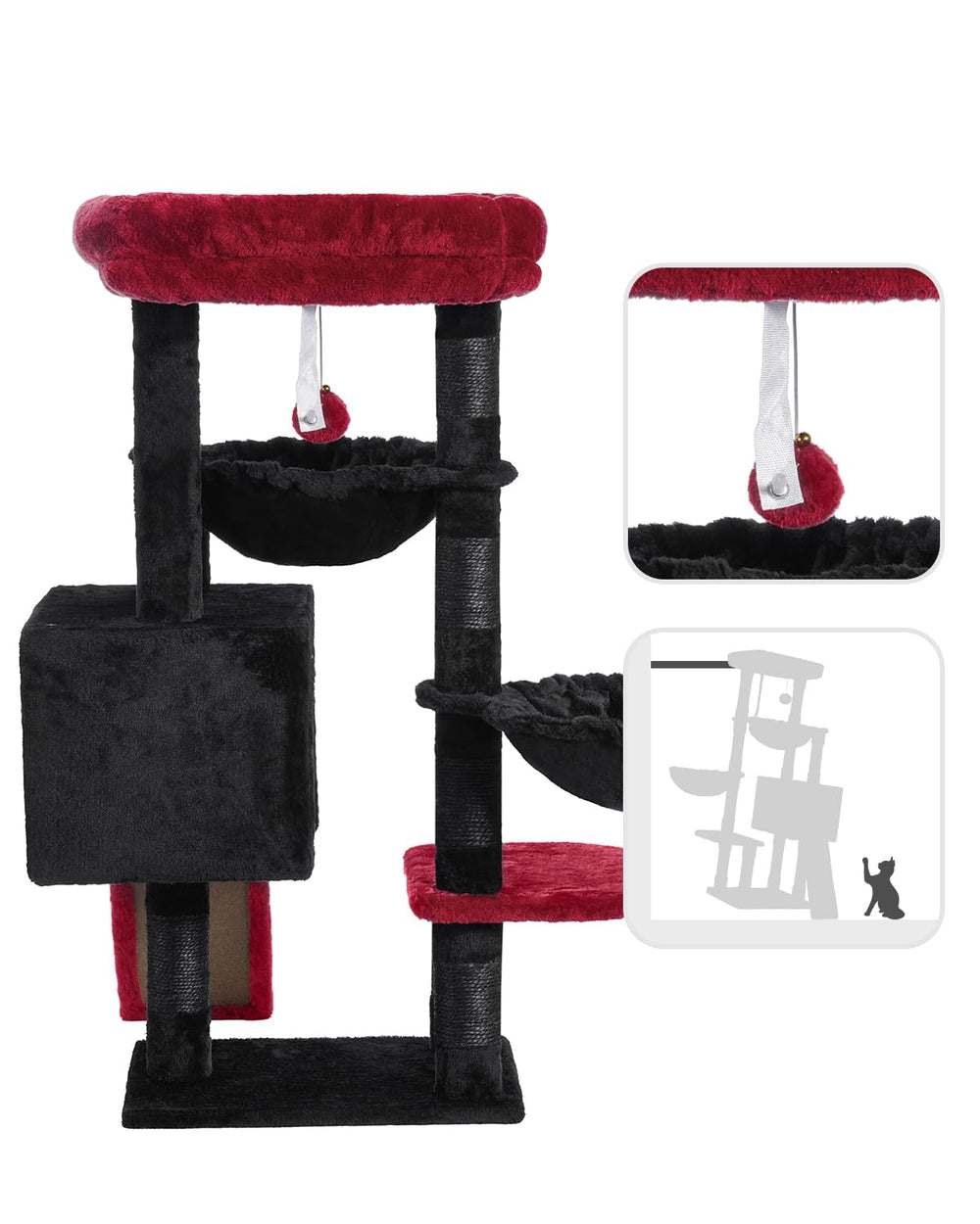 Hey-brother Gothic cat tree anti-toppling fittings enhance stability