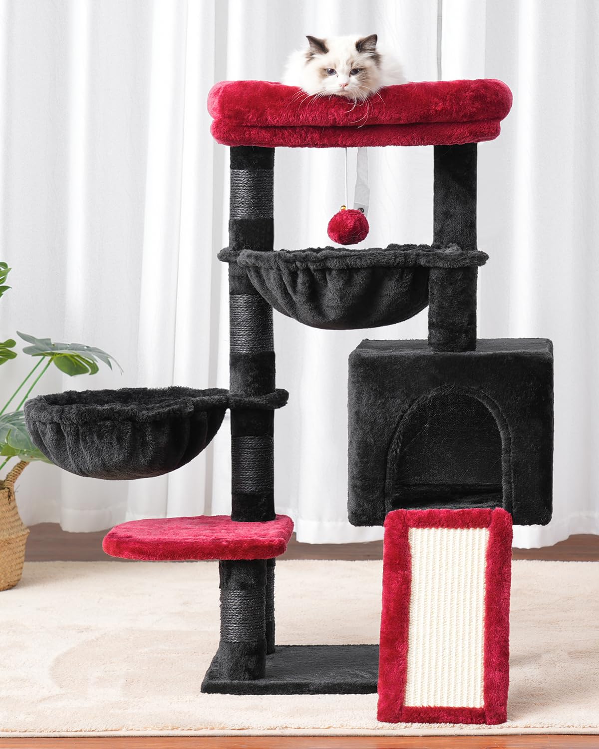 Hey-brother Gothic cat tree cat cave offers a quiet retreat
