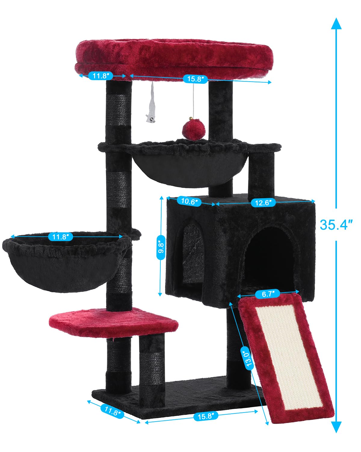 Hey-brother Gothic cat tree hammock basket for secure, cloud-like lounging