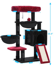 Hey-brother Gothic cat tree hammock basket for secure, cloud-like lounging