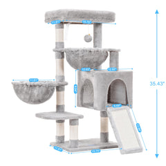 Hey-brother MPJ006SW cat tree hammock featuring a secure wrap-like resting spot