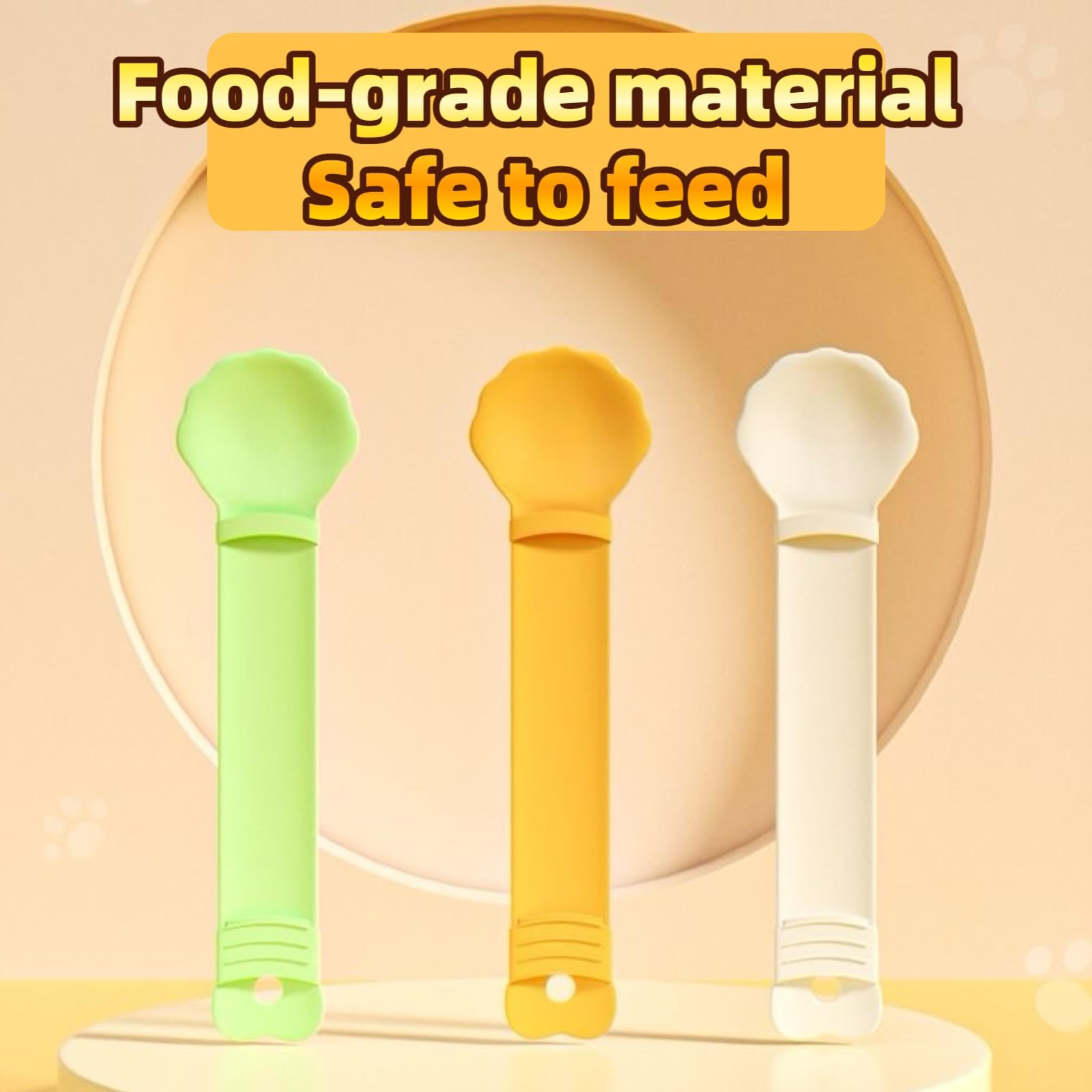 Hey Jumi cat-strip-feeder beige-orange dispense-action enables quick treats.