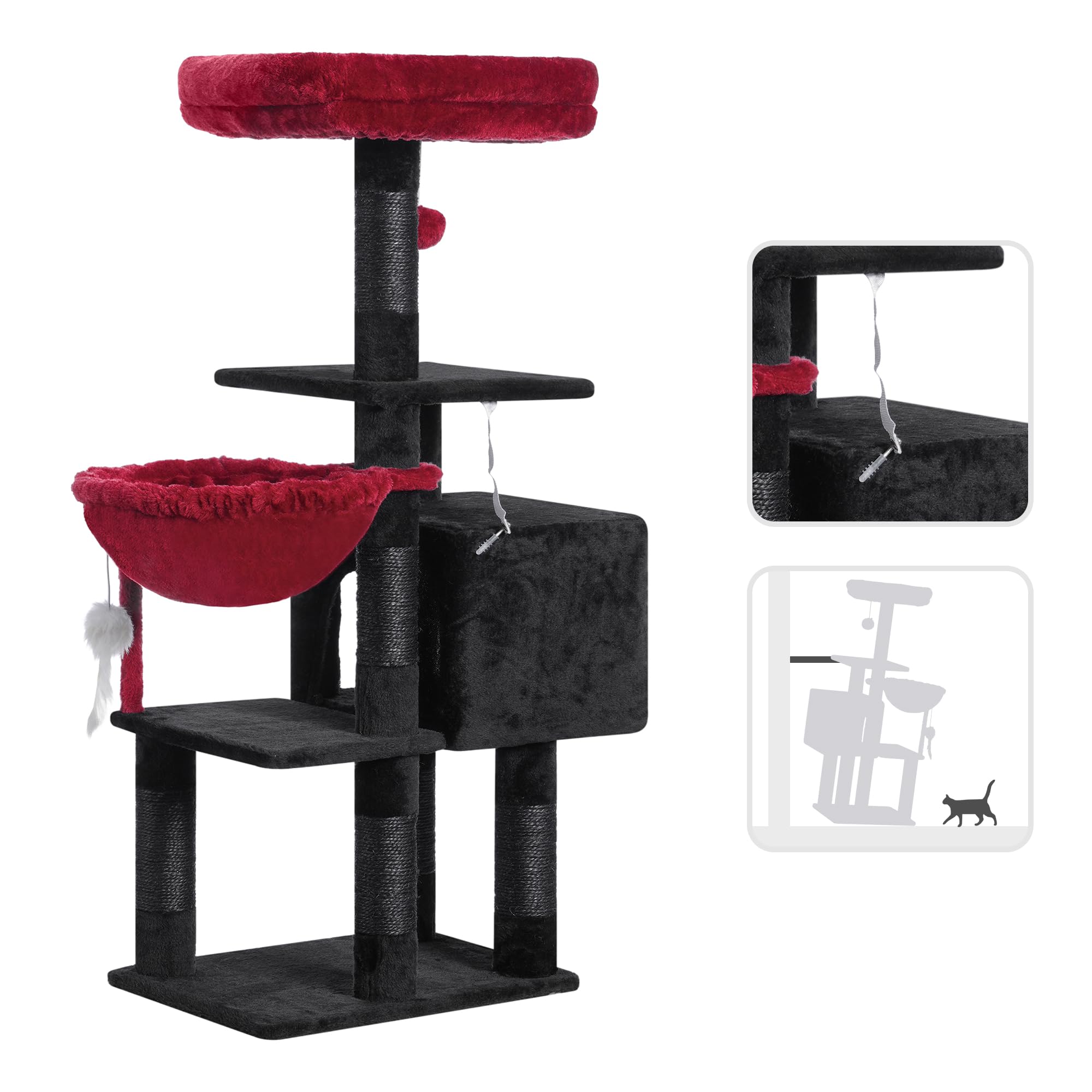 Heybly-anti-topple-device stabilizes the tree during active play and rough housing.