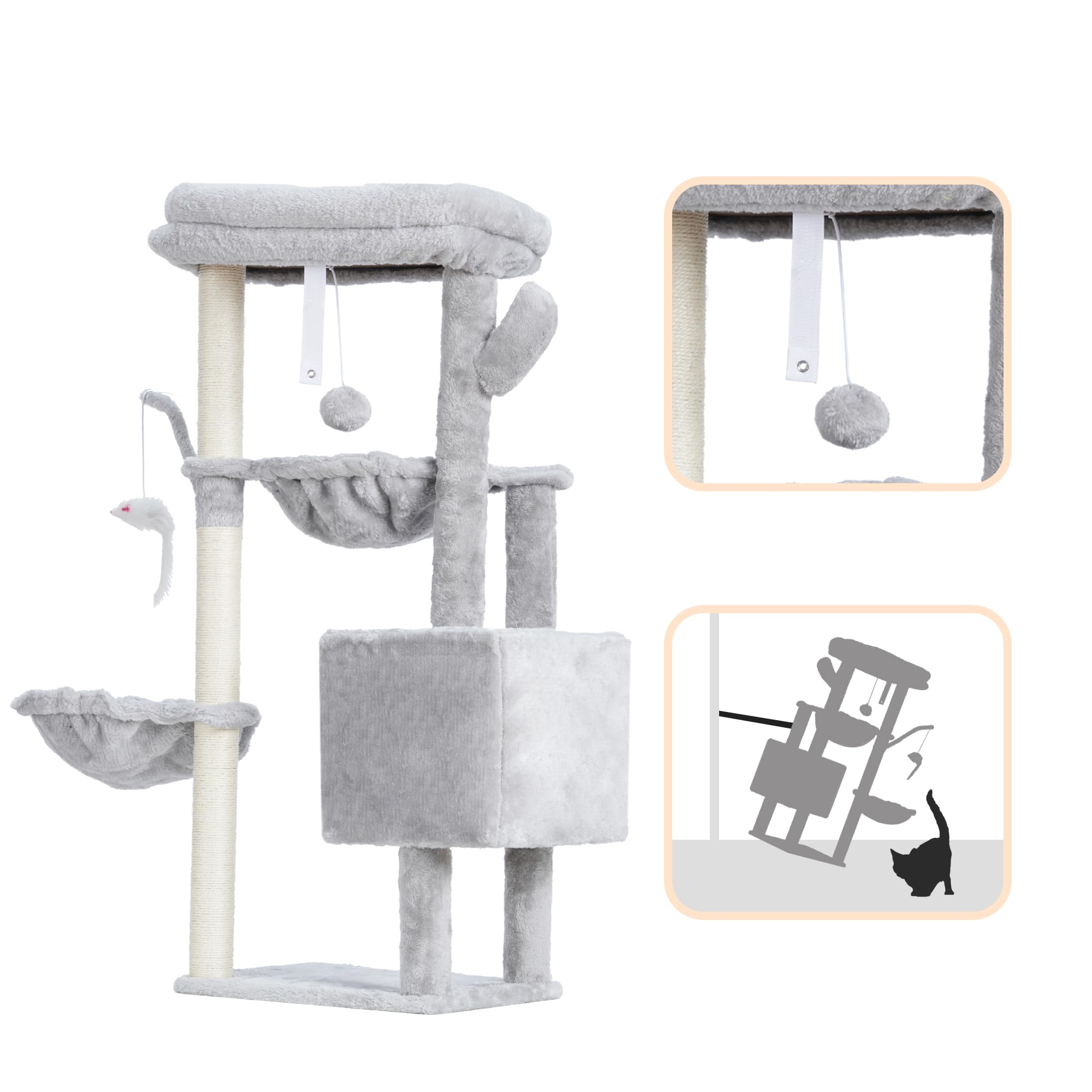Heybly Cat Tree illustration-guided assembly makes setup quick