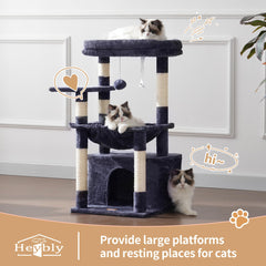 Heybly cat tree soft basket provides a roomy nap haven for lounging cats