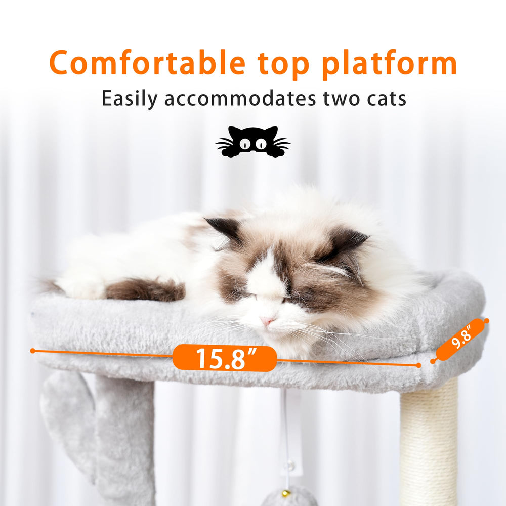 Heybly Cat Tree dangling bells encourage playful chasing and curiosity