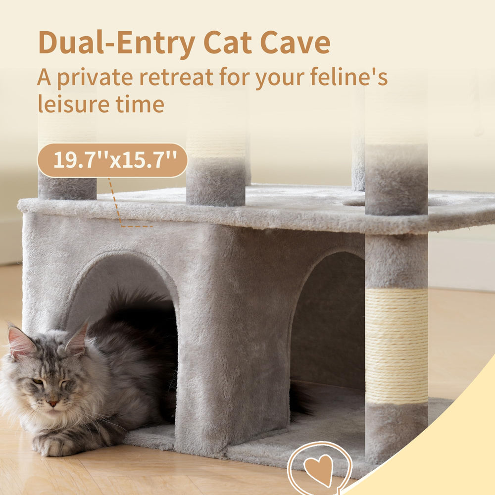 Heybly cat tree double hammocks for two cats to rest.