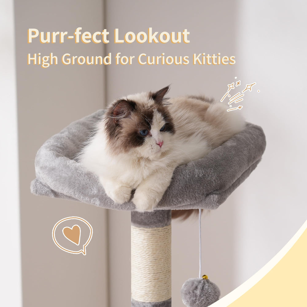 Heybly cat tree enlarged house nook offers privacy and comfy naps.