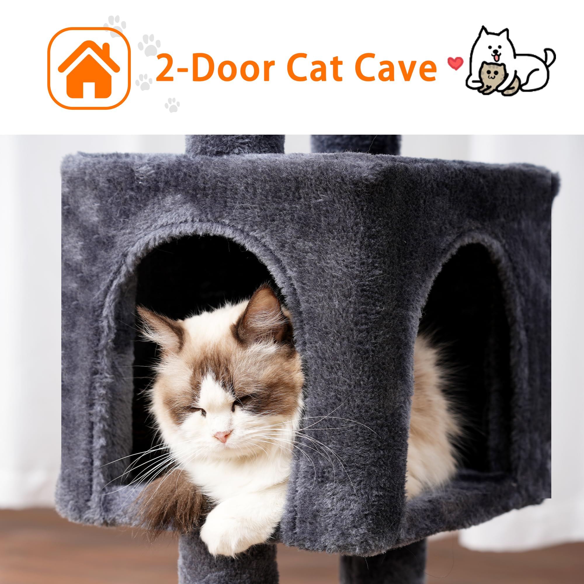 Heybly cat tree in green sisal design that blends with home decor.