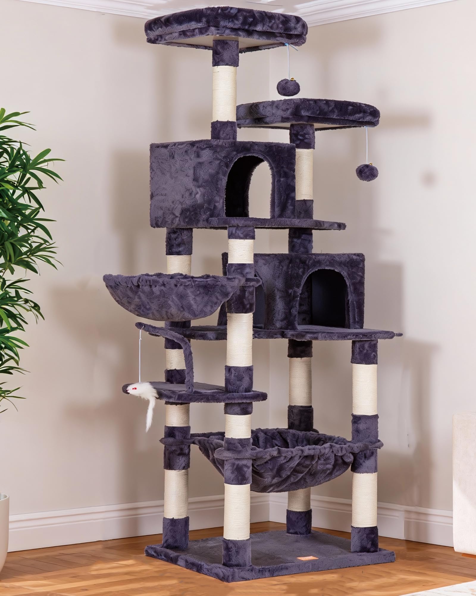 Heybly Cat Tree Hammock showcases cozy resting zone for cats