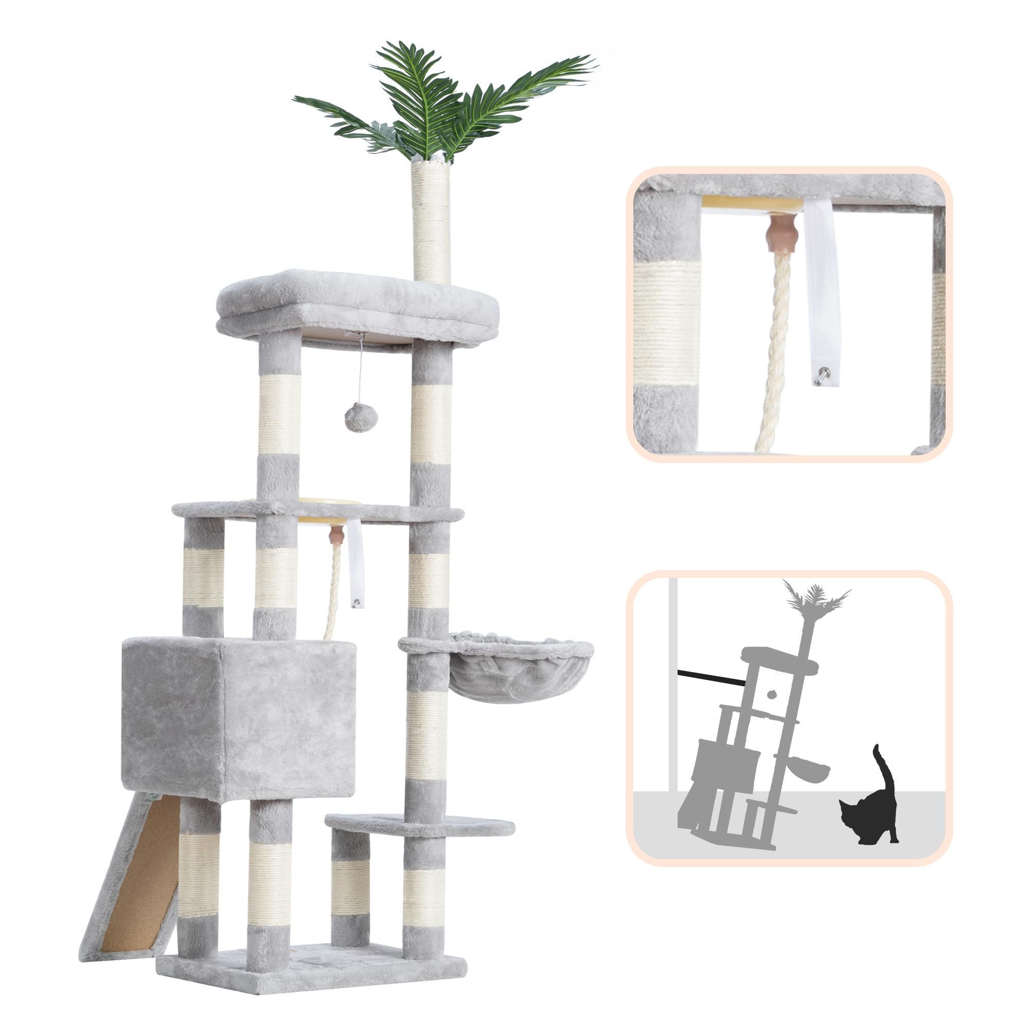 Heybly HCT015W integrated ramp helps kittens and seniors climb easily.