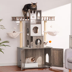 Heybly cat tree middle condo offers a private retreat for focused lounging and observation.