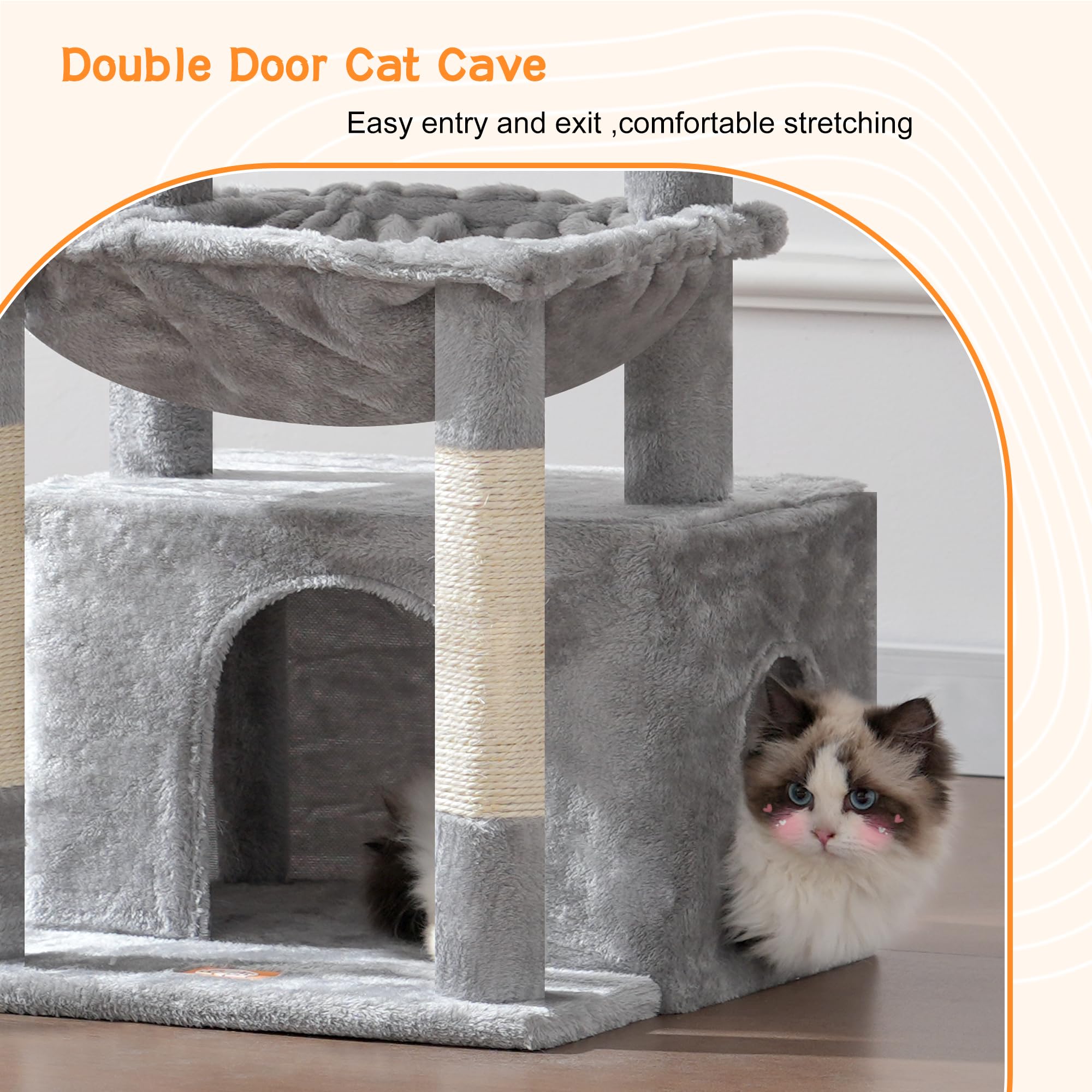 Heybly Cat Tree—multi-layer design supports climbing and safe exploration.