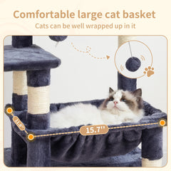 Heybly cat tree multi layer design expands climbing and perching space