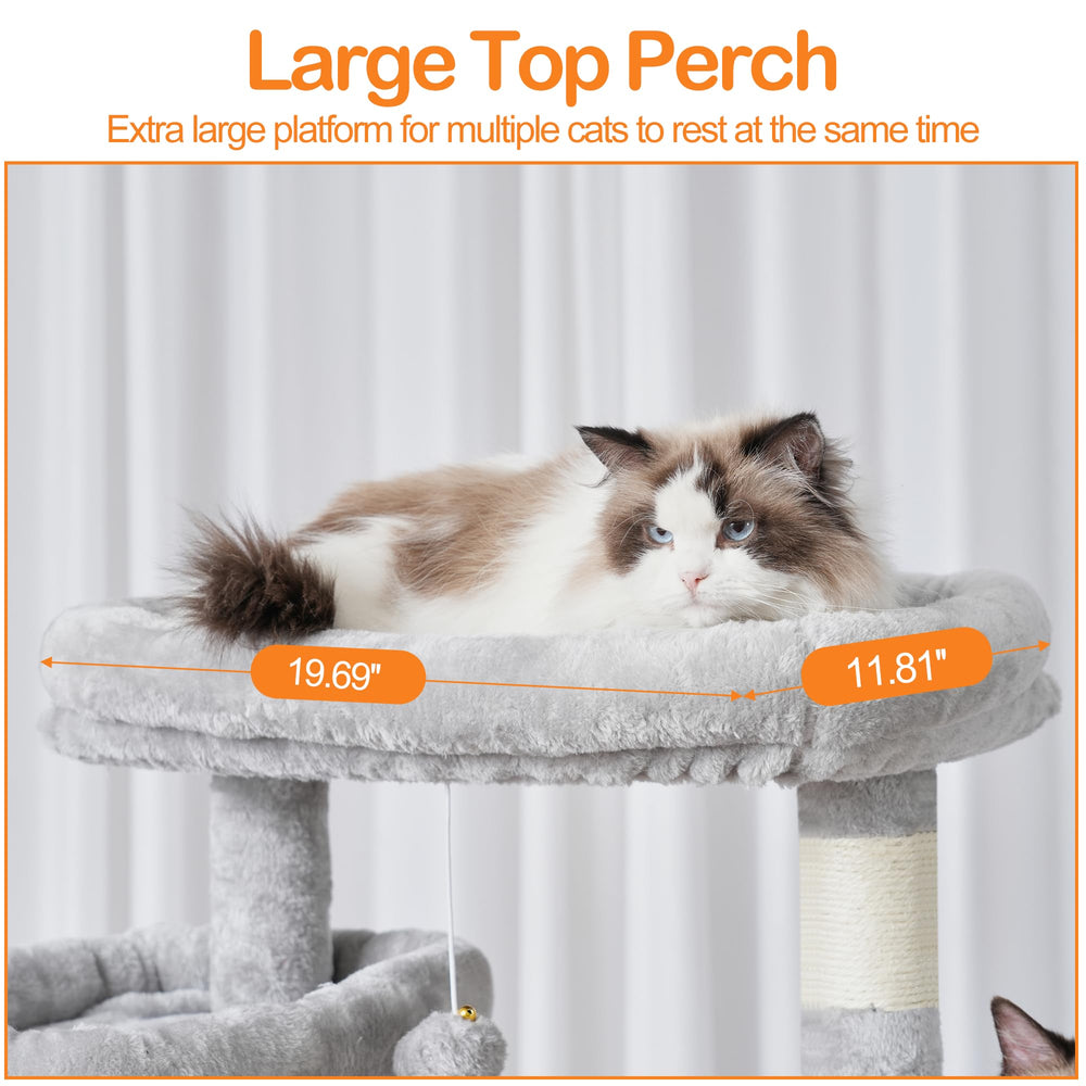 Heybly cat tree perches, condos, and hammocks offer versatile lounging options.