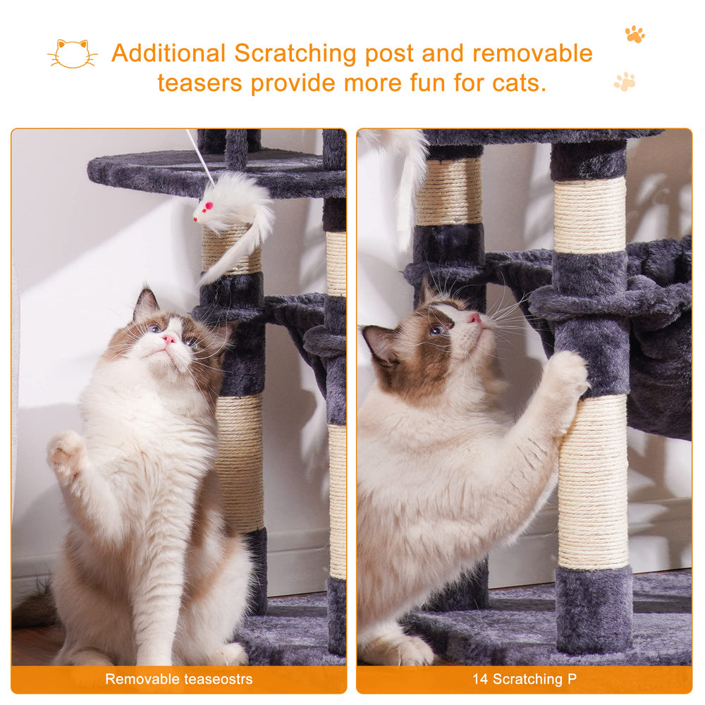 Heybly Cat Tree Plush Ball with Bell provides quiet, engaging play