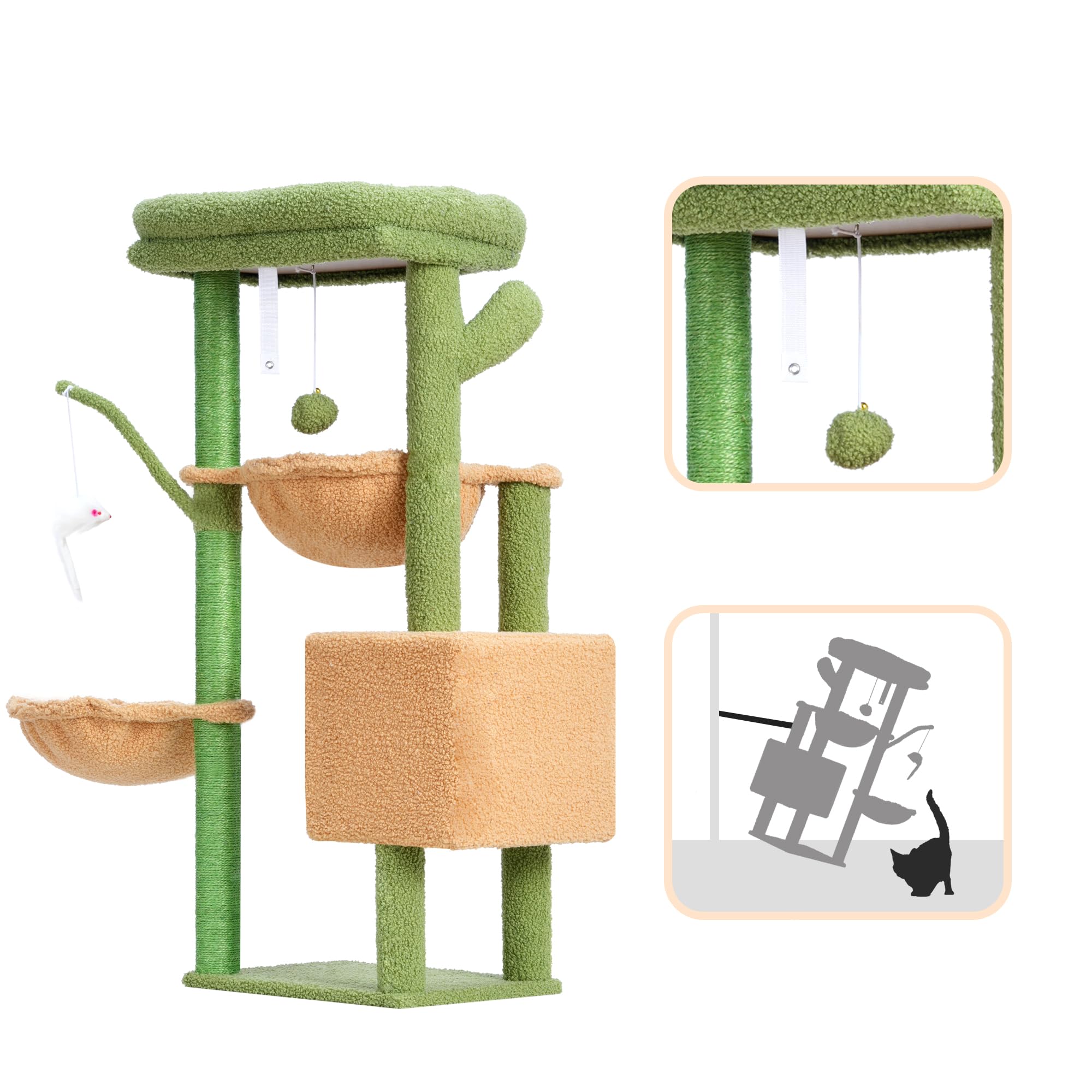 Heybly cat tree round hammocks provide quiet resting spots during the day