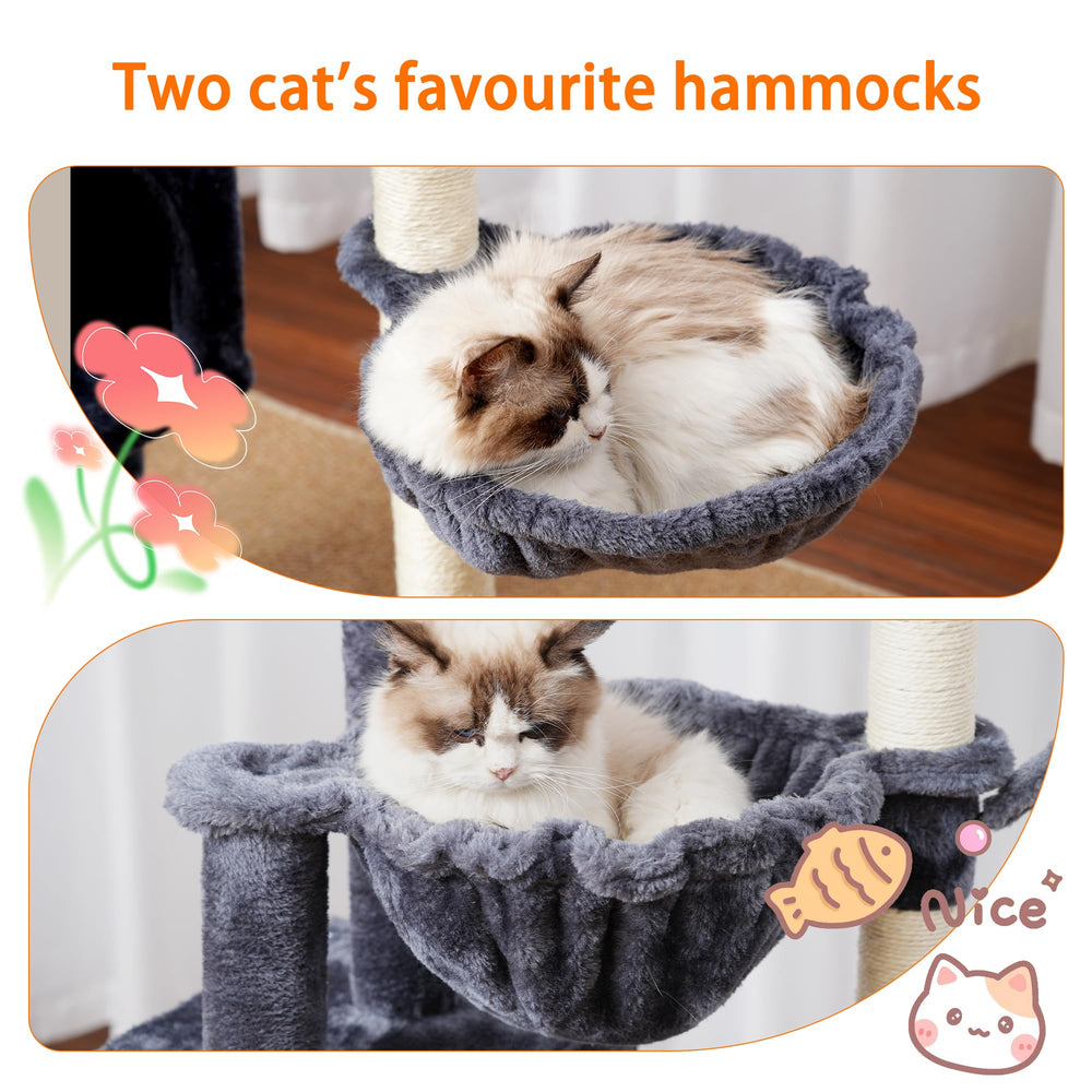 Heybly cat tree round hammocks ideal for relaxed naps after play.