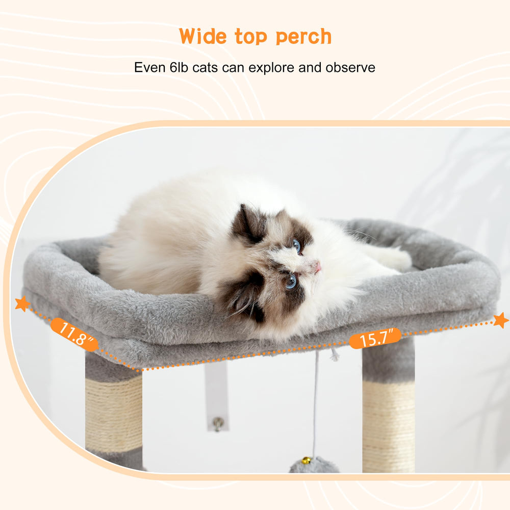 Heybly Cat Tree—six sisal-covered posts encourage satisfying scratching.
