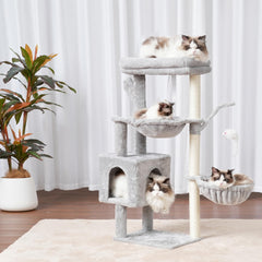 Heybly Cat Tree with sisal posts provides durable scratching for claws
