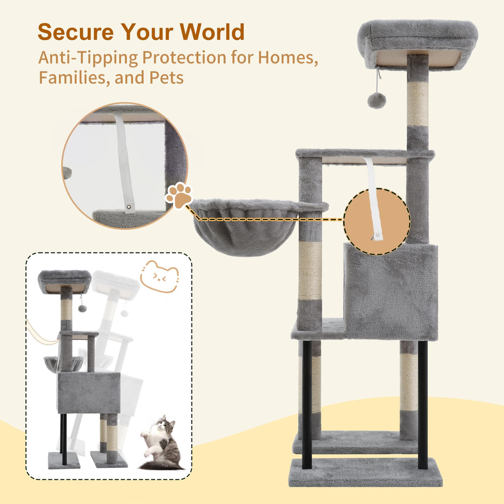 Heybly cat tree sisal scratching posts promote healthy scratching and play.