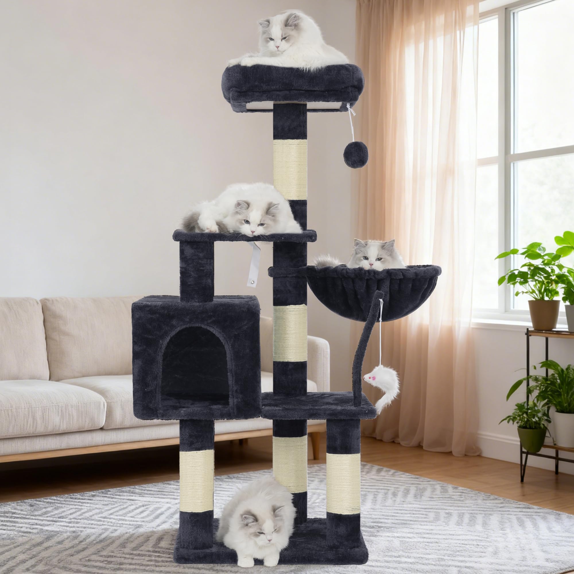 Heybly cat tree smoky gray assembly-instruction simplifies setup