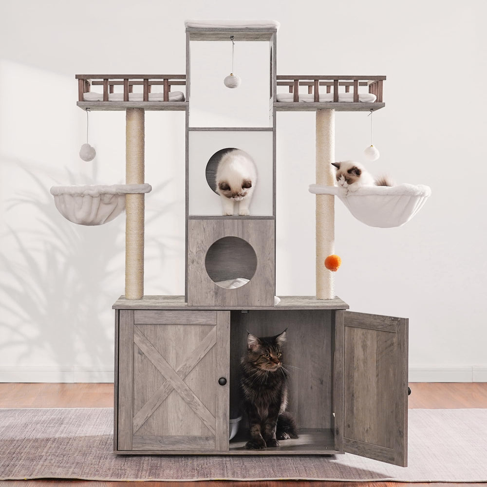 Heybly cat tree soft baskets create cozy, safe hideouts for kittens and adults.