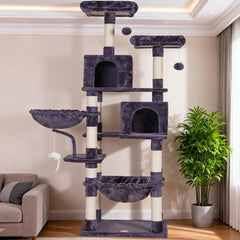 Heybly cat tree structure base highlights stability during play