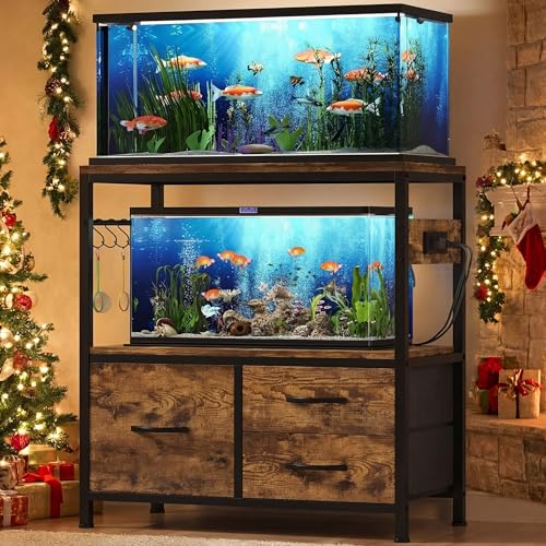 Heybly fish tank stand top view shows sturdy 31.5 by 15.7 inch surface for 20-29 gallon tank