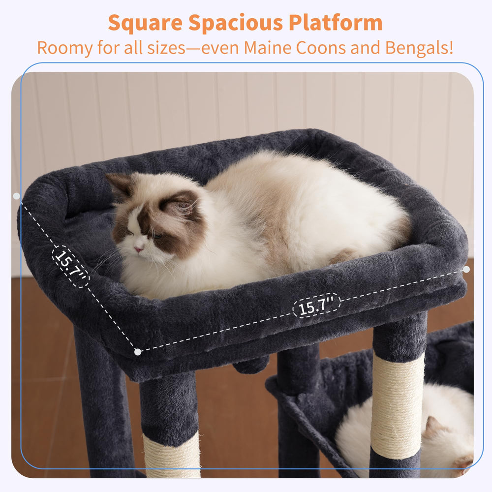Heybly Heavy Duty Cat Tree four-level structure for climbing and lounging.